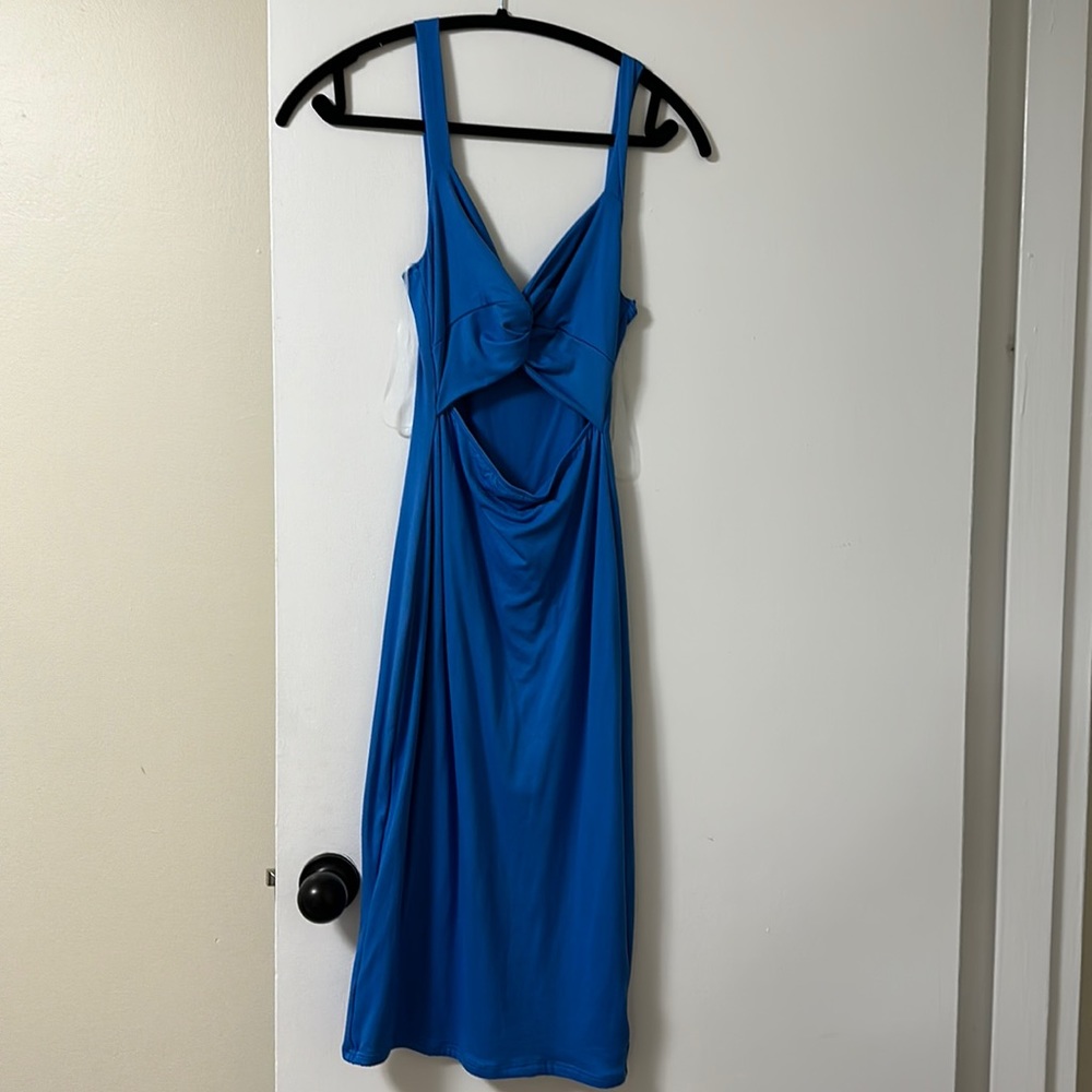 Women midi dress in royal blue